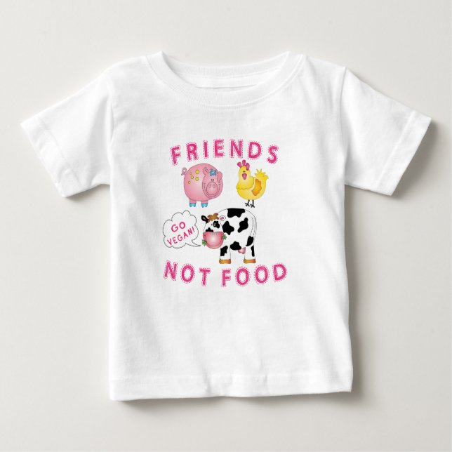Vegan Messaged Shirt - Friends Not Food (Front)