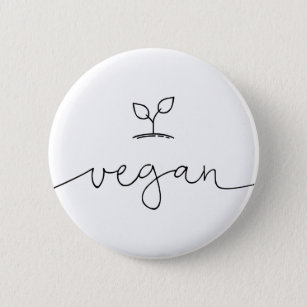 Vegan Minimalistic Custom Background Colour 6 Cm Round Badge