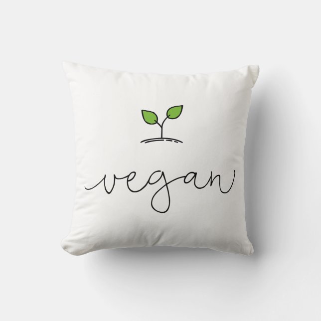 Vegan Minimalistic Custom Background Colour Cushion (Front)