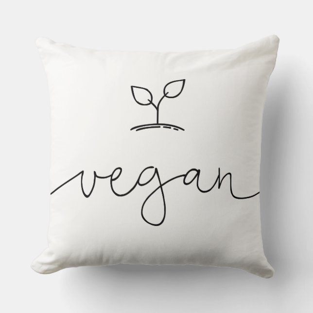 Vegan Minimalistic Custom Background Colour Cushion (Front)
