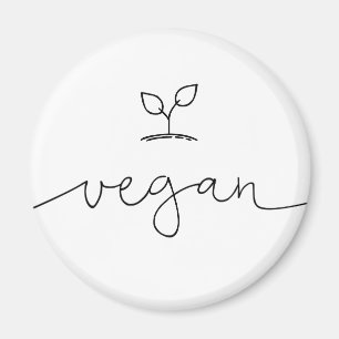 Vegan Minimalistic Custom Background Colour Magnet