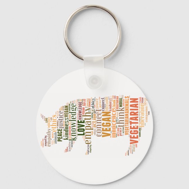 Vegan mosaic key ring (Front)