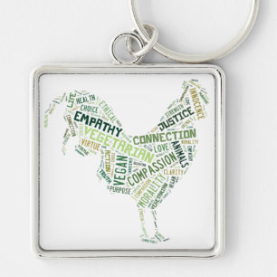 Vegan Mosaic Key Ring