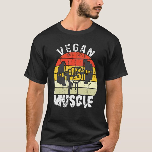 Vegan Muscle Vegan Power Weightlifter Bodybuilder  T-Shirt (Front)