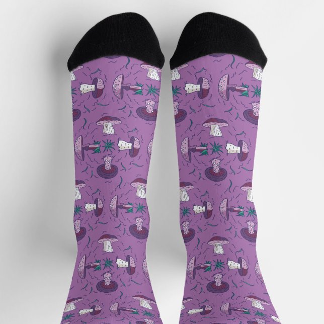 Vegan Mushroom Pattern Socks (Top)