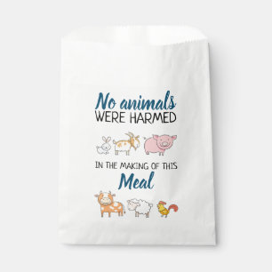 Vegan No animals were harmed cute cartoon animals Favour Bag