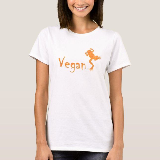 Vegan orange frog T-Shirt (Front)
