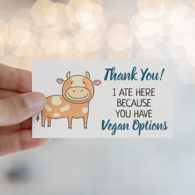 Vegan outreach restaurant thank you card (Creator Uploaded)