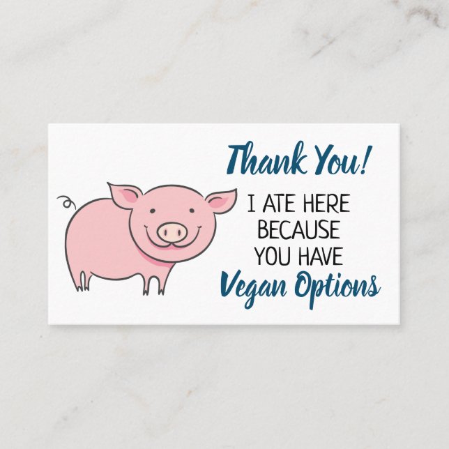 Vegan outreach thank you business card (Front)