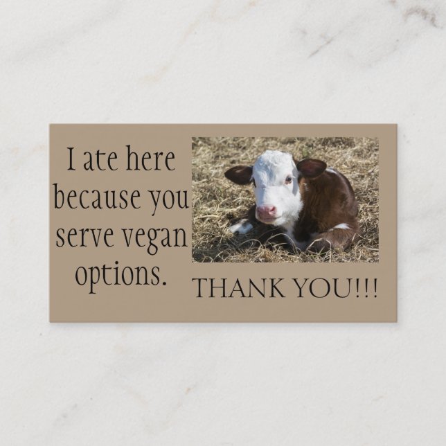 Vegan Outreach Thank You Cards (Front)