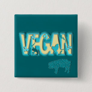 Vegan paper cut-out 15 cm square badge