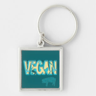 Vegan paper cut-out key ring