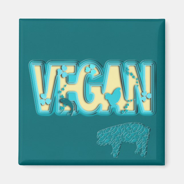 Vegan paper cut-out magnet (Front)