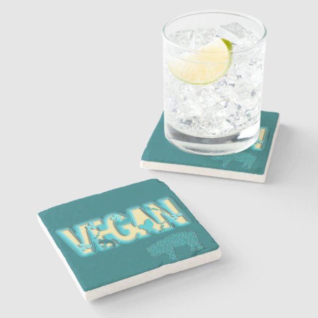 Vegan paper cut-out stone coaster (Side)