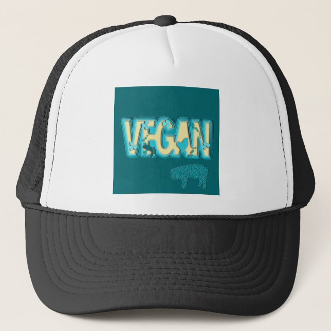 Vegan Paper Cut Out Trucker Hat (Front)