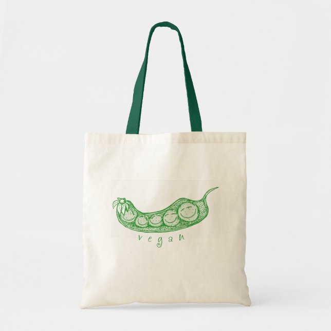 Vegan Pea Pod Tote Bag (Front)