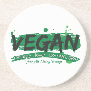 Vegan Peace Love Compassion Coaster