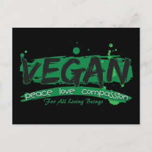 Vegan Peace Love Compassion Postcard