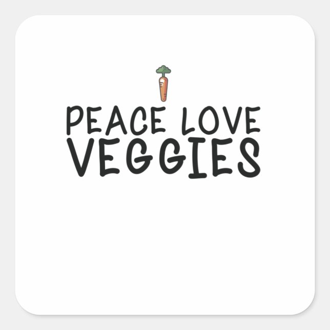 Vegan - Peace Love Veggies Square Sticker (Front)