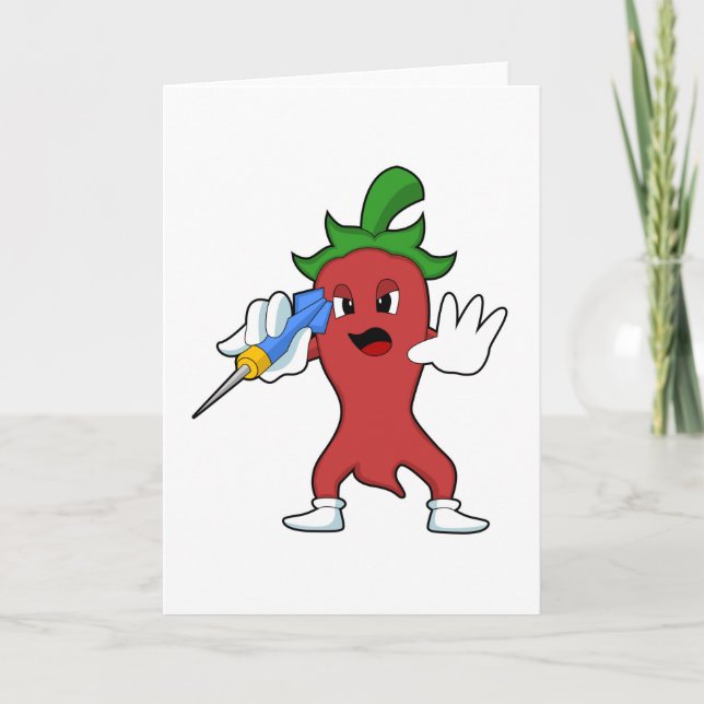 Vegan Pepper at Darts with Dart.PNG Card (Front)