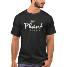 Vegan "Plant Powered" black t-shirt