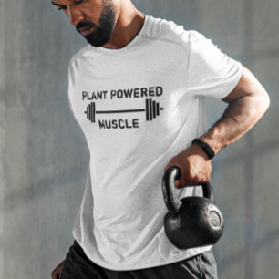 Vegan Plant Powered Muscle Weights Vegetarian T-Shirt