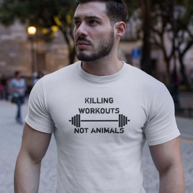 Vegan Plant Powered Muscle Weights Vegetarian T-Shirt (Creator Uploaded)