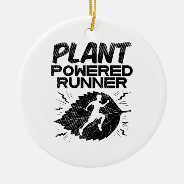 Vegan - Plant Powered Runner Ceramic Ornament (Front)