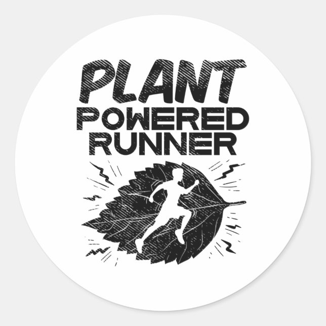 Vegan - Plant Powered Runner Classic Round Sticker (Front)