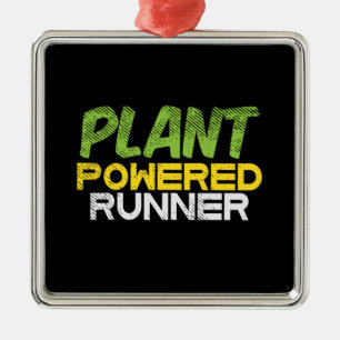 Vegan - Plant Powered Runner Metal Ornament
