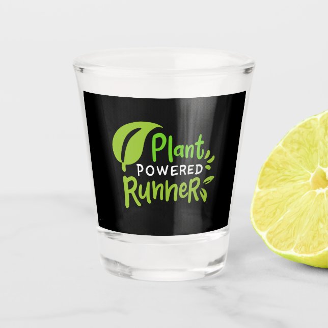 Vegan - Plant Powered Runner Shot Glass (Front)