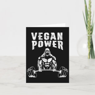Vegan Power Gorilla Bodybuilding Gym Workout Desig Card