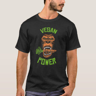 Vegan Power Gorilla With Carrot T-Shirt