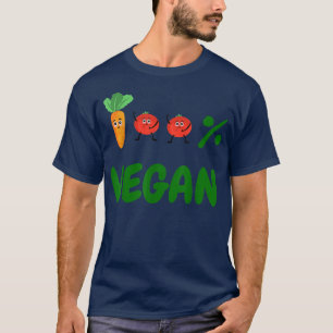 Vegan Power Vegetarian Plant Carrot Tomato 100 Veg T-Shirt