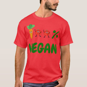 Vegan Power Vegetarian Plant Carrot Tomato 100 Veg T-Shirt