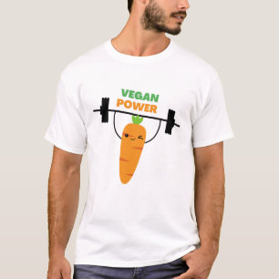 Vegan Power Workout Muscle Carrots Bodybuilding T-Shirt