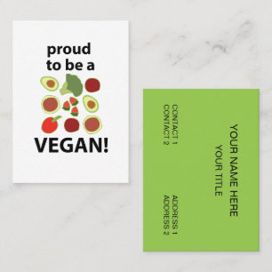 Vegan Proud To Be A Vegan Business Card
