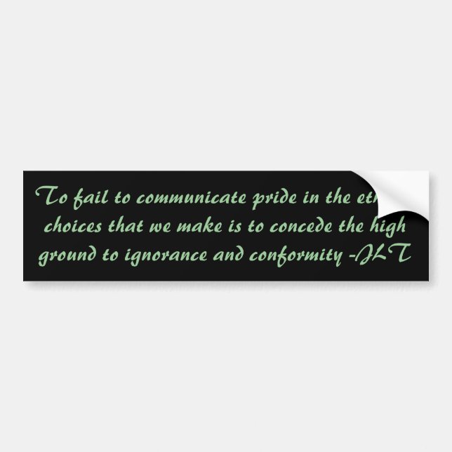 Vegan Quote Bumper Sticker (Front)