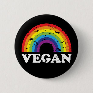 Vegan Rainbow 6 Cm Round Badge