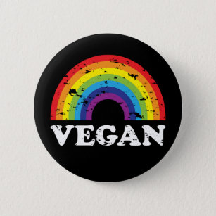 Vegan Rainbow 6 Cm Round Badge