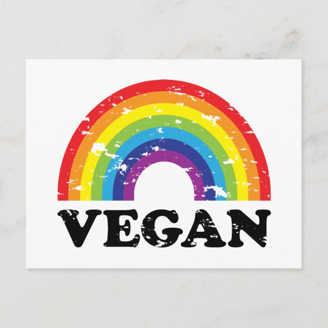 Vegan Rainbow Postcard (Front)