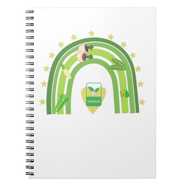 vegan rainbow T-Shirt Notebook (Front)