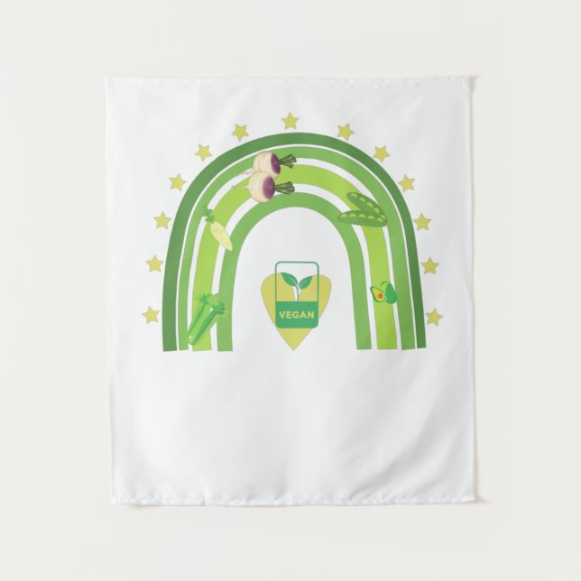 vegan rainbow T-Shirt Tapestry (Front)