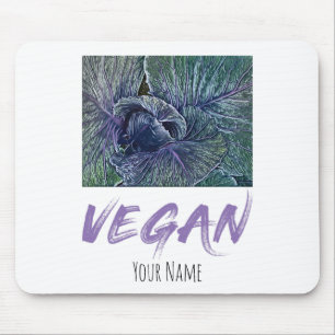 Vegan Red Cabbage Vintage gift Mouse Pad