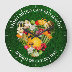 Vegan Restaurant Cafe Or Bistro Owner. For Vegan Large Clock