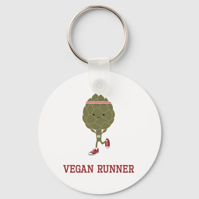 Vegan Runner Artichoke Key Ring (Front)