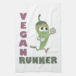 Vegan Runner - Running Pepper Tea Towel