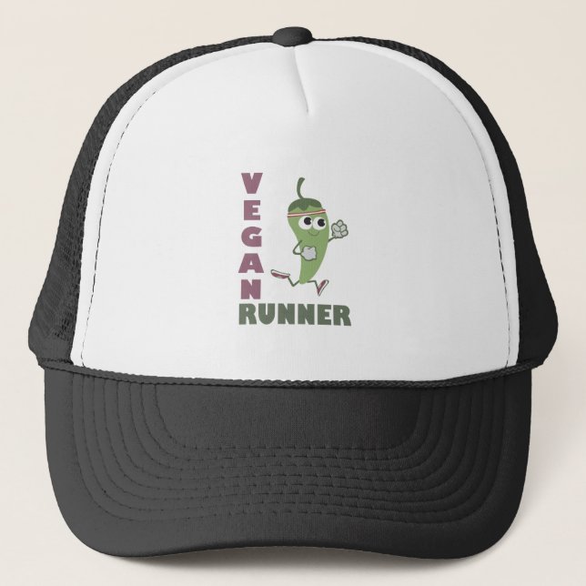 Vegan Runner - Running Pepper Trucker Hat (Front)