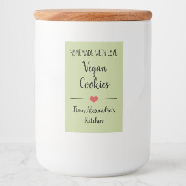Vegan sage green cookies  food label (Front)