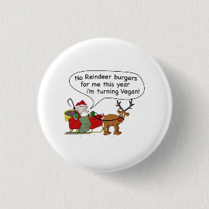 Vegan Santa 3 Cm Round Badge